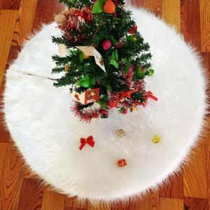 36 inch White Christmas Tree Skirt,Premium Faux Fur & Velvet Tree Collar for Cozy,Festive Holiday Decor,Fits 46 ft Christmas Trees