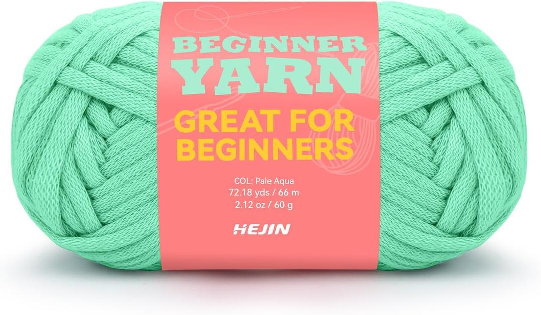 60g Pink Green Yarn for Crocheting and Knitting;66m (72yds) Cotton Yarn for Beginners with Easy-to-See Stitches;Worsted-Weight Medium #4;Cotton-Nylon Blend Yarn for Beginners Crochet Kit Making (1PACK, Seafoam Splash(19))