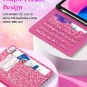 Case for iPad 11th Generation (A16) 11-inch 2025, for 10th Generation 10.9'' 2022, PU Leather iPad 11/10 th Gen Cover with Multi-Angle Viewing, Pencil Holder, Pocket, Composition Book-Pink