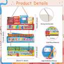 Reading Hanging Sign,Reading Classroom Decor,Reading Will Take You Everywhere Decor,Inspirational Quotes Wall Art,Library Sign Read Book,Classroom Poster Educational Plaque for Nursery Kids (Colourful)