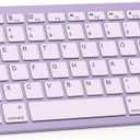 OMOTON Ultra-Slim Bluetooth Keyboard for iPad 11th/10th/9th/8th/7th, iPad Pro/Air/Mini and iPhone Series, Wireless iOS Keyboard with 12 Multimedia Keys for Office, Home, Travel, School, Purple