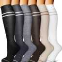 Bluemaple 6 Pack Copper Compression Socks for Women and Men Circulation-Best Support for Medical, Running,Nursing,Athletic (Small-Medium)