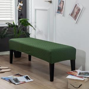 Rectangle Bench Covers, Removable Dining Chair Cover, Soft Fit Universal Stretch Bench Chair Slipcovers, Anti-Dust Washable Jacquard Seat Protector for Bedroom, Living Room, Kitchen(Plaid Olive Green)