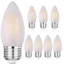 Jacqings E26 Candelabra Light Bulbs Frosted Chandelier Light Bulbs 25watt Equivalent 2700K Warm White B11 Torpedo Tip Dimmable 2W LED Decorative Candle Light Bulbs (8)