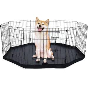 Dog Playpen Bottom Pad/Top Cover,[Playpen Not Included !!!] Octagon Playpen Kennel Cover, Playpen Cover for Pets, Leak-Proof and Easy to Clean. Suitable for Metal 8 Plate Fence 24 inch Pet Pen Cover.