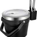 COKTIK 7L Vacuum Insulated Ice Bucket with Lid and Scoop& TongsLarge capacity Stainless Steel Beverage Bucket for Cocktail, Champagne, Wine, BeerLarge PartiesCarbon Black Suit