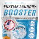 Enzyme Laundry Booster Odor Remover - 2 lbs Unscented Enzymatic Clothes Stain Cleaner Powder, Natural Deodorizer with Bio Active Enzymes, Detergent Additive Eliminator for Sweat, Oil, Blood - 64 Loads