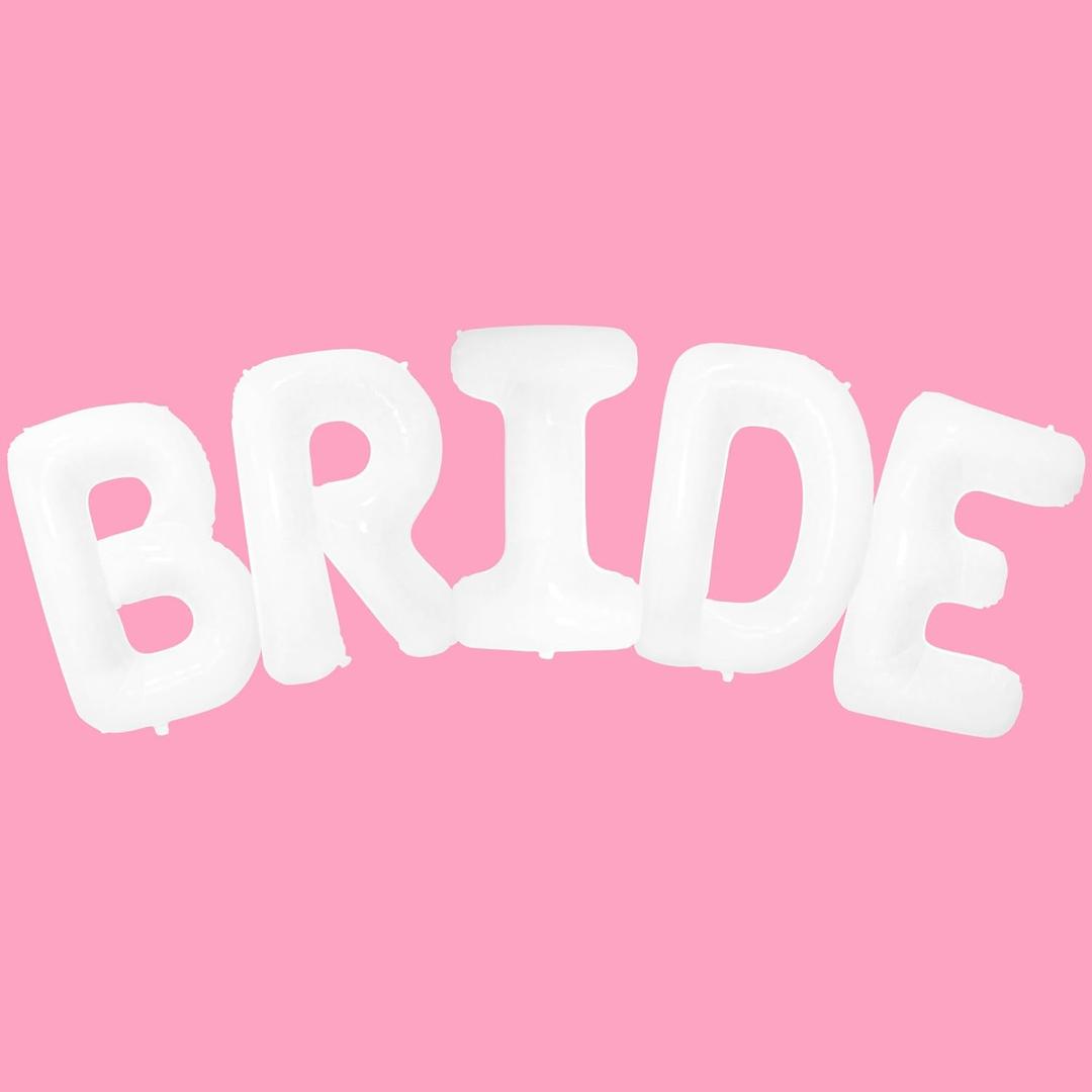 KatchOn, Giant Bride Balloons White - 40 Inch | Bachelorette Party Decorations | White Bride Balloons for Bridal Shower Decorations | Bridal Shower Balloon | Bachelorette Balloon