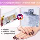 2 x Gold Silver Chrome Nail Powder, 6 Colors Holographic Unicorn Iridescent Nail Chrome Powder, Metallic Mirror Effect Light Gold Champagne Chrome Powder Palette Pigment Glitter for Nail Art