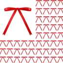 Riceshoot Red Bows, 50 Pcs 5x7 Inch Twist Tie Satin Ribbon Bows for Gift Wrapping Cake Balloons Treat Bags Birthday Present Holiday Gift DIY Craft Wedding Baby Shower Anniversary Party Decor