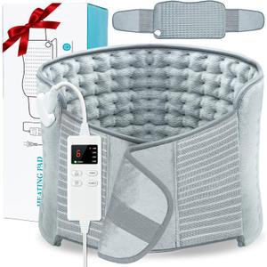 Heating Pad for Back Pain Relief, Upgraded (12"x24"+26'') Extra Large Heating Pad for Period Cramps with 4 Timers Auto Shut Off & 6 Heat Levels, Electric Heating Pad for Lower Back Neck Shoulder, Gray