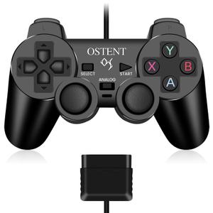 OSTENT Wired Analog Controller Gamepad Joystick Joypad for Sony Playstation PS2 PS1 PS One PSX Console Dual Shock Vibration Video Games
