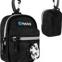 PetAmi Dog Poop Bag Holder for Leash, Dog Pet Waste Bag Dispenser For Poop With Clip For Doggie Puppy Walking Accessories Travel Camping, Dog Treat Pouch Supplies Must Have With Doggy Bag Roll, Black (1 Count (Pack of 1))