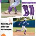 Tradder 1 Pair of Youth Softball Baseball Socks Baseball Belt and Arm Sleeve Combo for Men Boy Girl Football Sports Gift Set(Purple) (Purple)