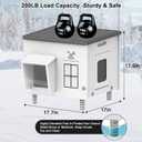 Heated Cat House for Outside, High Insulated Heated Outdoor Cat Shelter 100% Weatherproof with Escape Door, Elevated Outdoor Cat House with Heater for Feral Stray Barn Cat Kitty 17.7"x17"x17.5"