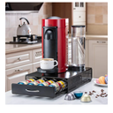 Flagship Vertuo Pod Holder Storage Drawer for Nespresso Vertuo Capsule Organizer Drawer Tray with Mesh Shelves for Nespresso Vertuo Holder Black Metal (40 Pods Capacity)