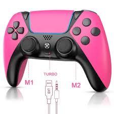 YMIR Wireless Controller Compatible With P4/PC/Steam/TV, Pink/Black