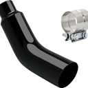 Universal 4 to 6 Inch Exhaust Elbow with Clamp, Chrome & Black Spraying Diesel Exhaust Tip for Trucks and Cars