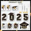 2 x Large 11 PCS Graduation Yard Signs, Class of 2025 Congrats Grad Outdoor Lawn Yard Sign with Stakes, Graduate Yard Decorations for College High School Party, Black and Gold