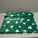 Horaldaily St. Patrick's Day Flannel Blanket Throw, Irish Clover Shamrock Green Soft Fuzzy Plush Cozy Fleece Blankets for Couch Sofa Bed Lounging, Ideal Gifts for Kids Adults Self, 50x60