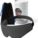Ostrichpillow Eye Mask, Sleep Mask for Men Women 100% Blackout, No Pressure On Eyes, Soft & Breathable, Adjustable Fit, Travel Bag Included (Dark Night)
