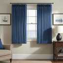Navy Blue Sheer Curtains 45 Inches Long for Kitchen Set of 2 Panels Pinch Pleat Back Tab Light Airy Linen Cafe Tier Soft Dark Blue Short Curtains for Small Windows Bathroom Basement 40x45 Inch Length