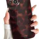 YUANLI Compatible with iPhone 15 Plus Case Amber Tortoise Shell Phone Case for Women Girls Soft TPU Shockproof Full Camera Protective Phone Cover Brown