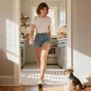 Short Dog Gate,18"-45" Adjustable Extra Wide Metal Short Dog Gate to Step Over, 10" Tall Small Pet Gate with 3 Extension Kits (White)