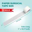 General Medi Soft Paper Surgical Tape 1" x 10.9 Yards, Gentle Adhesion (12 Rolls)