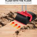 NACENA Broom and Dustpan Set, 52-in Long Adjustable Handle Broom Dustpan Combo with Dustpan Teeth to Automatically Clean Hair Suitable for Home Kitchen Office Hall FloorBlack&Red