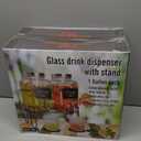 1 Gallon Glass Drink Dispensers for Parties, 2PACK Beverage Dispenser with Stand, Ice Cylinder and Stainless Steel Spigot 100% Leakproof, Beverage Dispenser for Lemonade Sun Tea