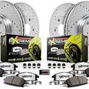 Power Stop K6188-26 Front and Rear Z26 Carbon Fiber Brake Pads with Drilled & Slotted Brake Rotors Kit For Buick Regal 2012-2013 [Model Specific]