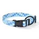 Mile High Life Nylon Puppy Dog Collar Nylon w Cute Patterns Lightweight Girl Boy Collar for Dogs (Blue Foot, Small Neck 11"-15")