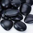 40lbs Black Rocks for Landscaping, 2-3Inch River Rocks for Planters