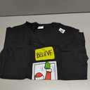 Santa Believe Christmas T-Shirt, Black Large