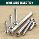 #8 x 1-1/2" (100 pcs) Flat Head Sheet Metal Screws, 304 Stainless Steel (18-8), Phillips Drive, Self Tapping, Corrosion Resistant Screws for Wood, Sheet Metal and More