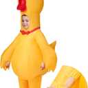 Spooktacular Creations Adults Halloween Inflatable Rubber Chicken Costume, Full Body Blow Up Suit for Cosplay Themed Parties