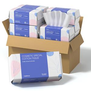 PoeticEHome Soft Face Towel - Extra Thick Cotton Tissue Biodegradable | Disposable Dry Wipes for Facial Cleansing & Makeup Removing (1 Count (Pack of 640))