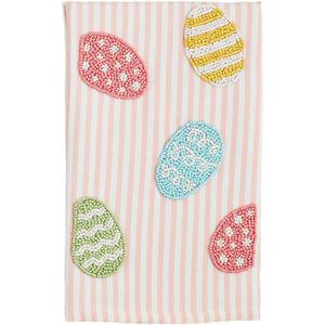 Mud Pie Egg Easter Bead Towel; 26" x 14"