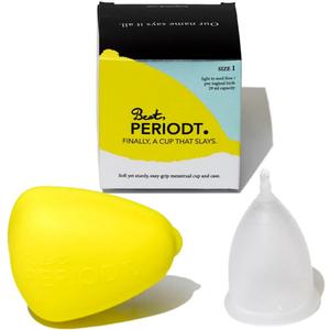 Best Periodt Menstrual Cup - Soft, Comfy Period Cup - 12 Hour Leak Free - Easy to Use - Comes with Yellow Menstrual Cup Case - USA Made (Size 1)