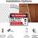 (2 Pack) No Trespassing, We Don't Call 911, Property Protected By Second Amendment Sign, 10 x 7 Inches, 120 Mil Plastic, UV Protected, Weather Resistant, Waterproof, Durable Ink, Easy To Mount