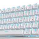 RK ROYAL KLUDGE RK61 Wireless 60% Mechanical Gaming Keyboard, Ultra-Compact 60 Keys Bluetooth Mechanical Keyboard with Programmable Software (Blue Switch, White)