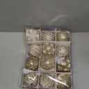 12PCS Gold Champagne Christmas Ornaments, 3.15" Clear & Glitter Balls and Gift Box Decorations, Shatterproof Hanging Ornaments for Christmas Tree, Elegant Luxury Holiday Dcor