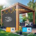 8'W x 8'H Gray Patio Shades Roll up Outdoor Roller Shade Crank Wand Blind Cordless, 90% UV Blocking & Privacy Protection for Porch|Gazebo|Pergola|Backyard (2 Splicing Tube, 1 Fabric), 96"W x 96"H