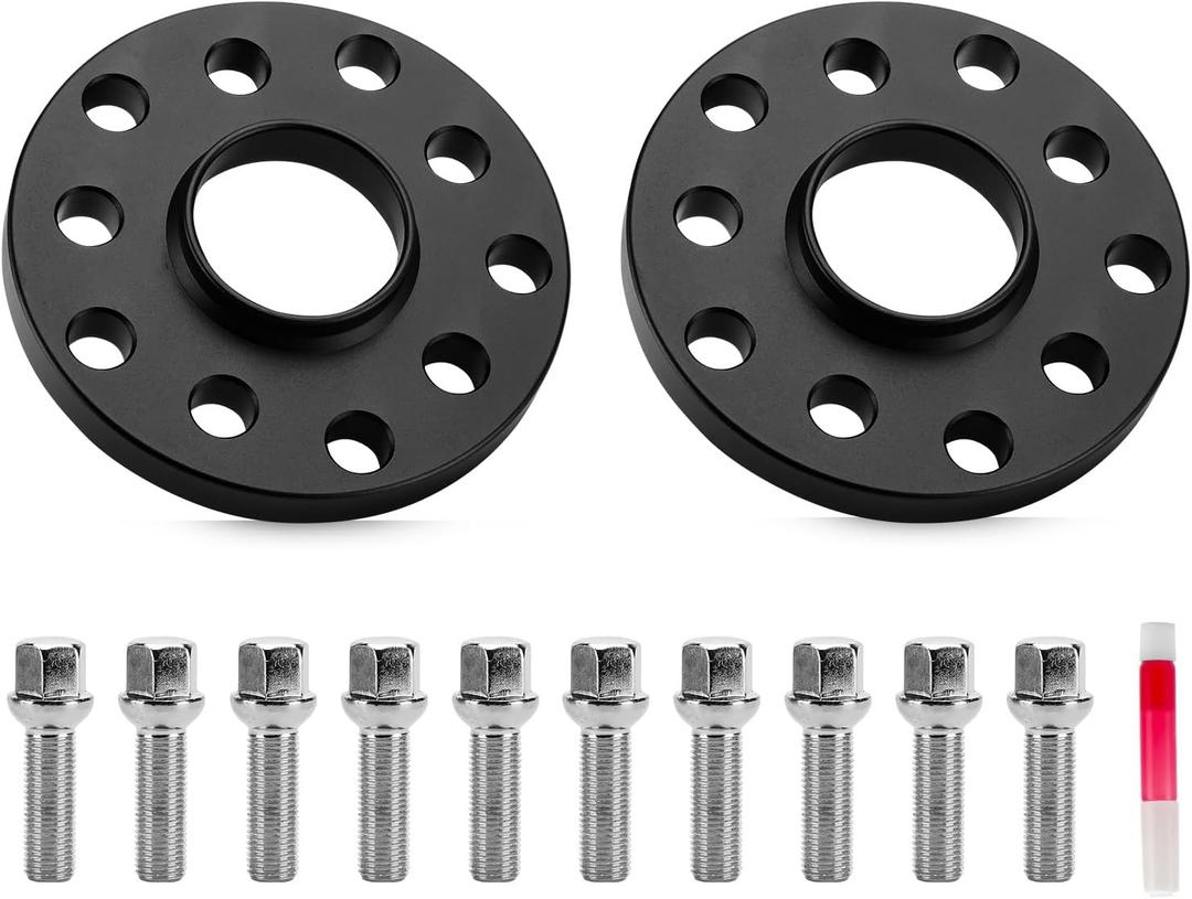 TadaMark 5x100 or 5x112 Hubcentric Wheel Spacers 15mm 5 Lug Wheel Adapters fit for Audi A3 A4 A6 A8 Q3 R8 RS4 RS6 S3 S4 S6 S8 TT Allroad Quattro CC GT Golf GTI 57.1mm Bore with M14x1.5 Studs - 2pcs