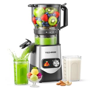 TECHRISE Cold Press Juicer – 6" Wide Chute Fits Whole Fruits & Veggies
