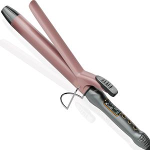 Thirtek Extra Long Barrel Curling Iron 1 Inch,Ceramic Curling Wand Tailored for Long Hair,Fast Heating Up to 450F,15 Adjustable Temps for All Hair Type,LCD Display | Travel Dual Voltage(Rose Gold)