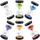 Sand Timer, Hourglass Sand Timers Colorful 1/3/5/10/15/30 Minutes Sandglass Timer with Protective Cover for Classroom Home Office Cooking (Pack of 5) Multicolor