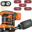 Orbital Sander Cordless Brushless 6 Speeds Max 21000RPM, 5” Electric Sander with Dust Collector Compatible with DEWALT 20V MAX Battery (BATTERY NOT INCLUDE)