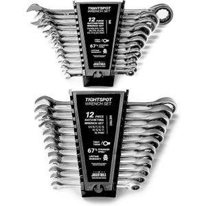 24pc IN/MM TIGHTSPOT Ratcheting Wrench Set - MASTER SET Including Inch & Metric With Quick Access Wrench Organizer - Our Standard In Combination Wrench Sets From Gear To Tip